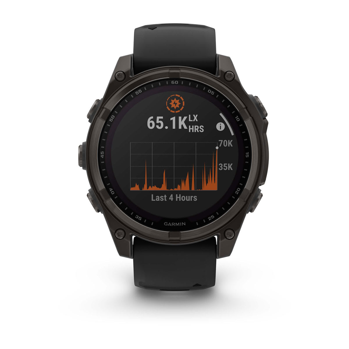 fēnix® 8 – 47 mm, Solar, Sapphire, Carbon Grey DLC-Titan mit Schwarz/Pebble Grey Silikonarmband – Garmin