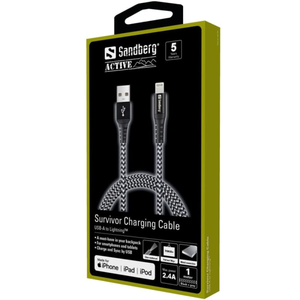Survivor Iphone ladekabel USB-A - Lightning – Sandberg