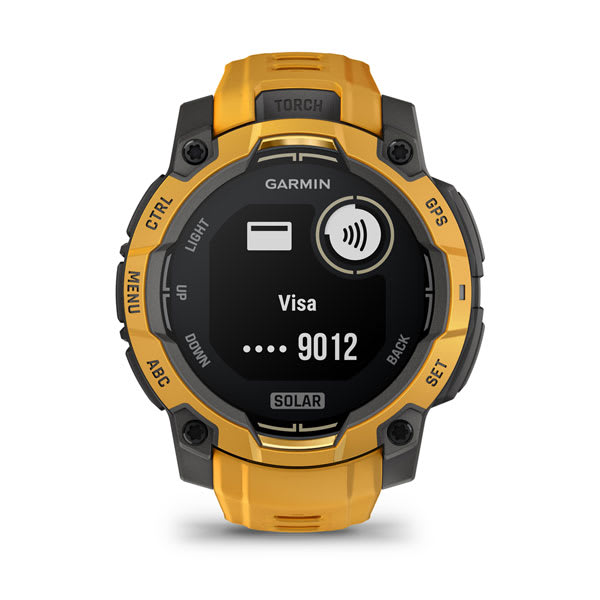 Instinct® 3 – 45 mm, Solar, Sunburst mit Sunburst/Grauem Armband – Garmin