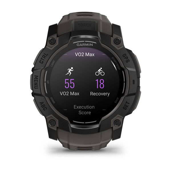 Instinct® 3 – 50 mm, AMOLED, Schwarz Mit Charcoal Riemen – Garmin