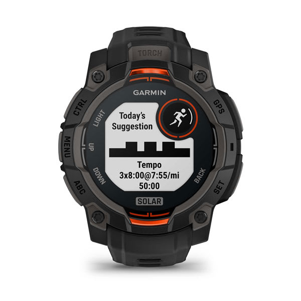 Instinct® 3 – 45 mm, Solar, Schwarz mit schwarzem Armband – Garmin