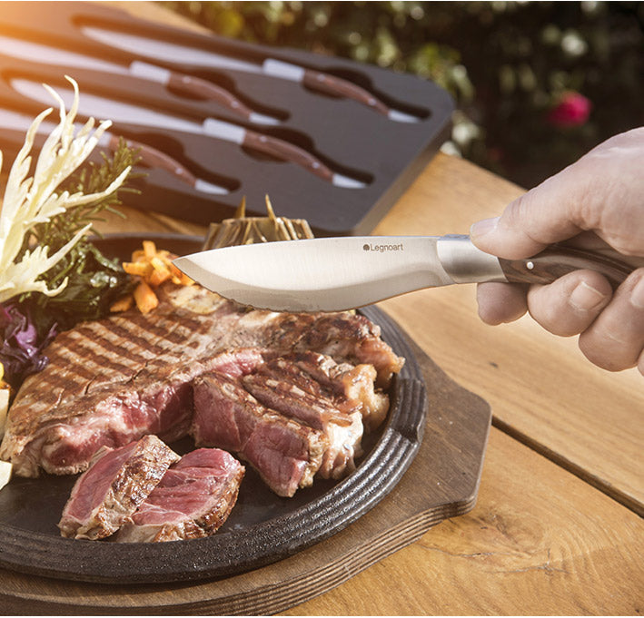 ANGUS Steakmesser Helles Holz - Legnoart