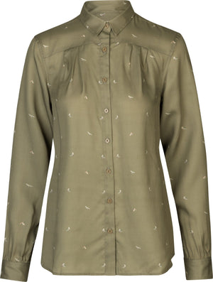 Abigail Langarmshirt Damen Dust green/Flying ducks - Härkila