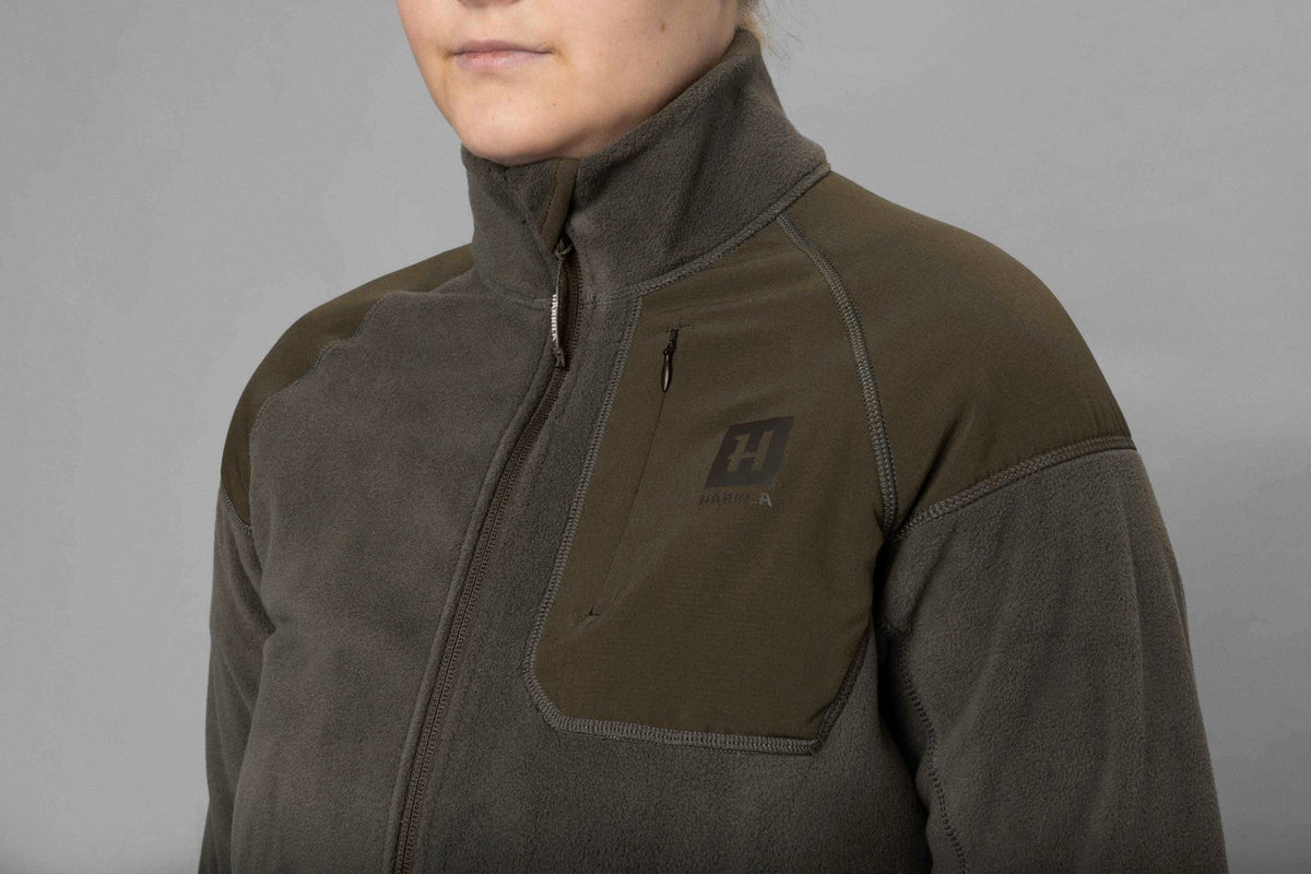 Vilja Fleece für Damen Willow green/Shadow grey - Härkila