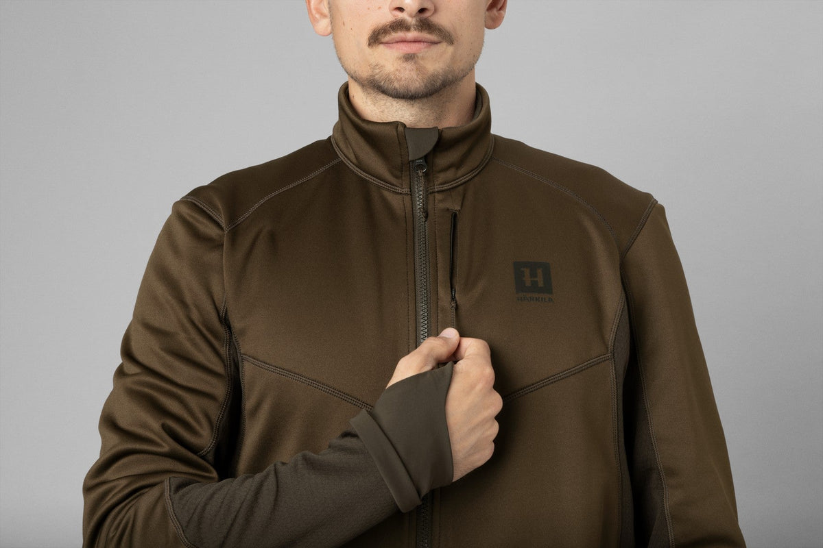 Skandinavische Fleecejacke - Willow green/Deep brown - Härkila
