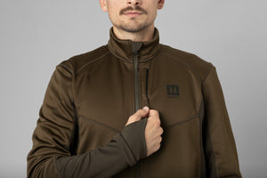 Skandinavische Fleecejacke - Willow green/Deep brown - Härkila