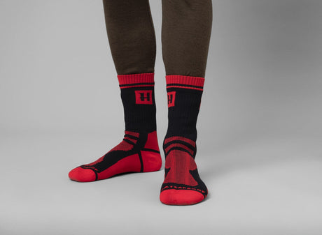 Wasserdichte Socken Rot/Schwarz - Härkila