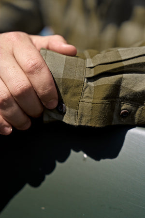 Skandinavisches Langarm-Hemd Dark olive check - Härkila
