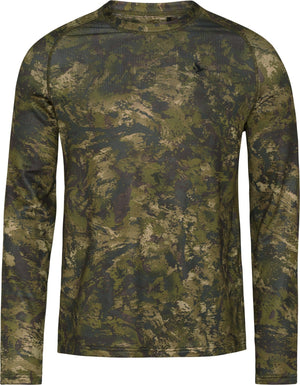 Aktives Camouflage-Langarm-T-Shirt InVis Grün - Seeland