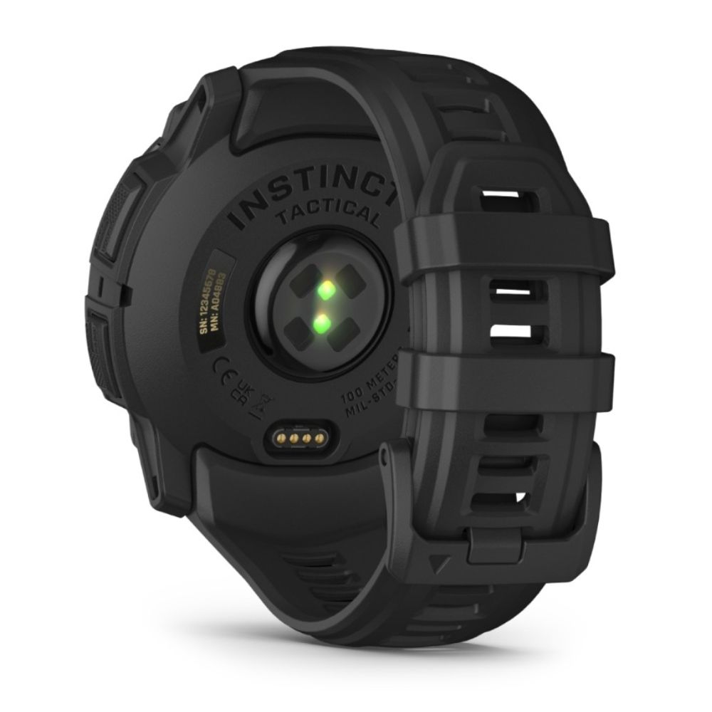 Instinct® 3 – 45 mm, Solar, Tactical Edition, Schwarz mit schwarzem Armband – Garmin