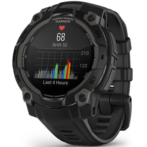 22 mm remme (Instinct® 3 - 45 mm/Instinct Crossover AMOLED), Sort silikone med metalspænde 1
