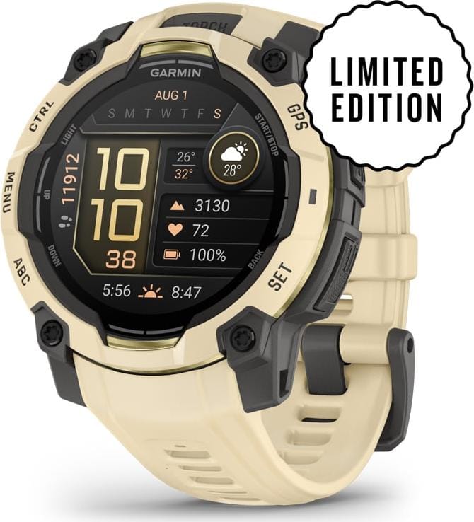 Instinct® 3 – 45 mm, Solar, Sunburst med Sunburst/Grey rem 3