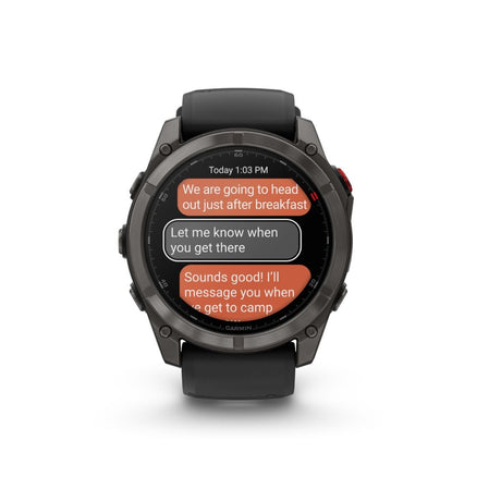 fēnix® 8 Pro – 51 mm, AMOLED, Sapphire, Titan mit Silikonarmband in Graphite/Schwarz – Garmin