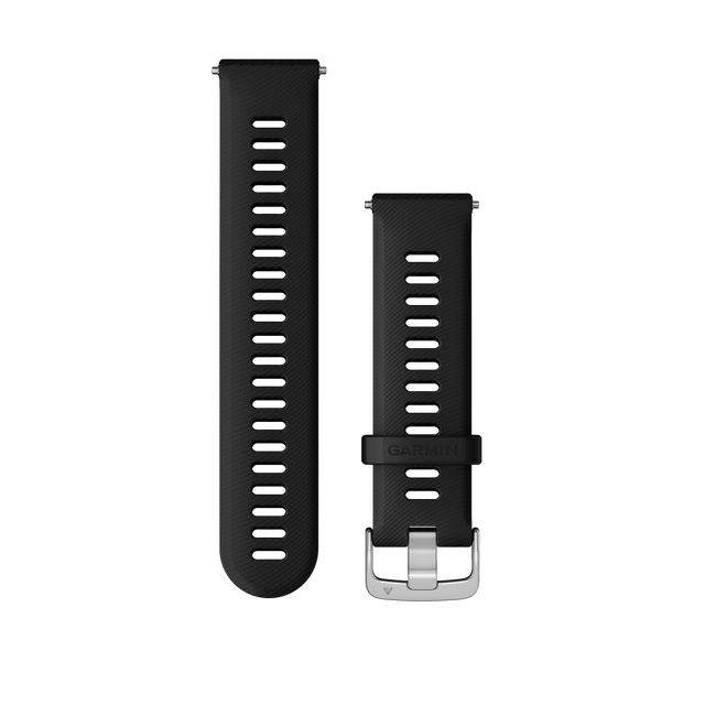 Quick Release remme (22 mm), Sort, sølv hardware 1