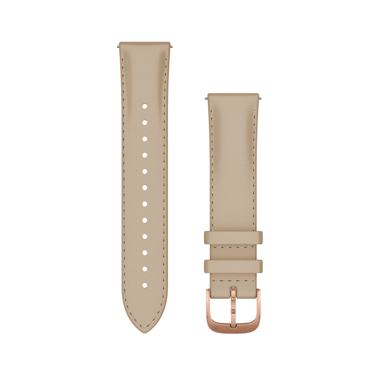Quick Release remme (18 mm), Lys sand silikone, lys guld hardware 3