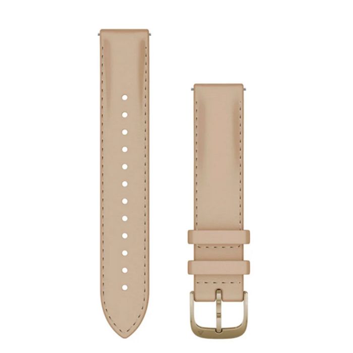 Quick Release remme (18 mm), Lys sand læder, Cream Gold hardware 1