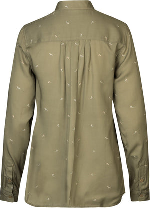 Abigail Langarmshirt Damen Dust green/Flying ducks - Härkila