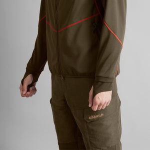 Skandinavische Fleecejacke Willow green/Shadow brown - Härkila