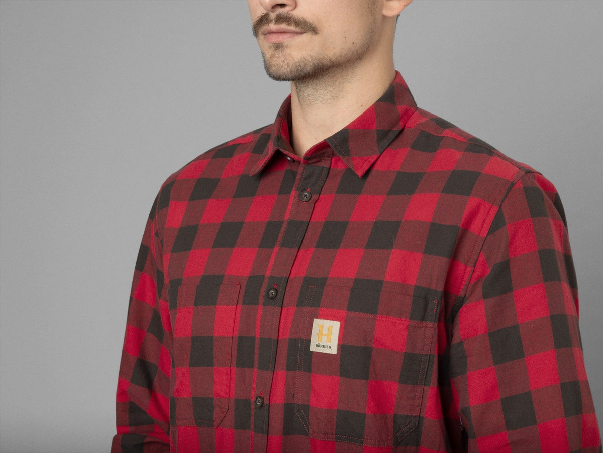 Skandinavisches Langarmhemd Red check - Härkila