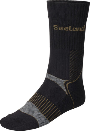 Field Coolmax-Socken - 2er-Pack Schwarz/Dunkelgrau - Seeland