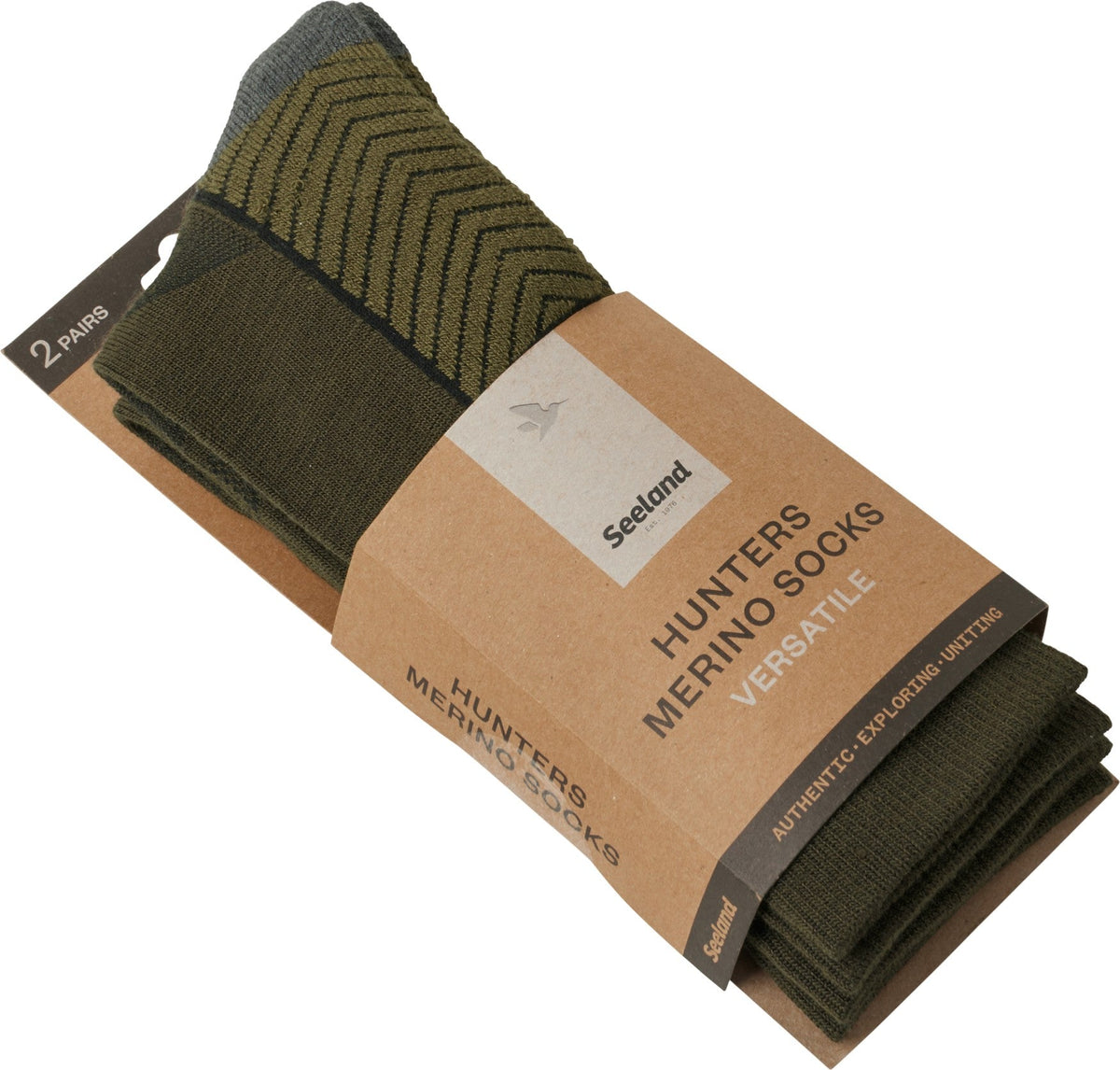 Field Merino-Socken - 2Pack Pine Green/Military Olive - Seeland