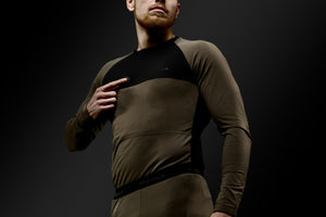 Heat L/S T-Shirt Willow green/Schwarz - Härkila