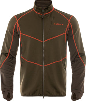 Skandinavische Fleecejacke Willow green/Shadow brown - Härkila