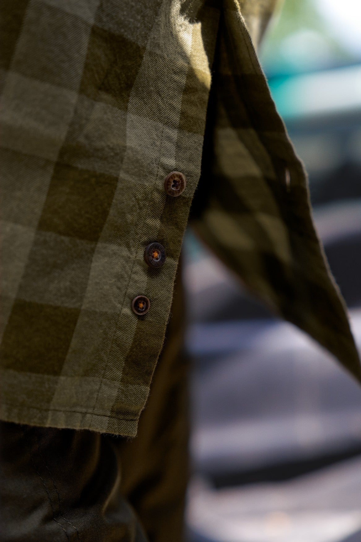 Skandinavisches Langarm-Hemd Dark olive check - Härkila