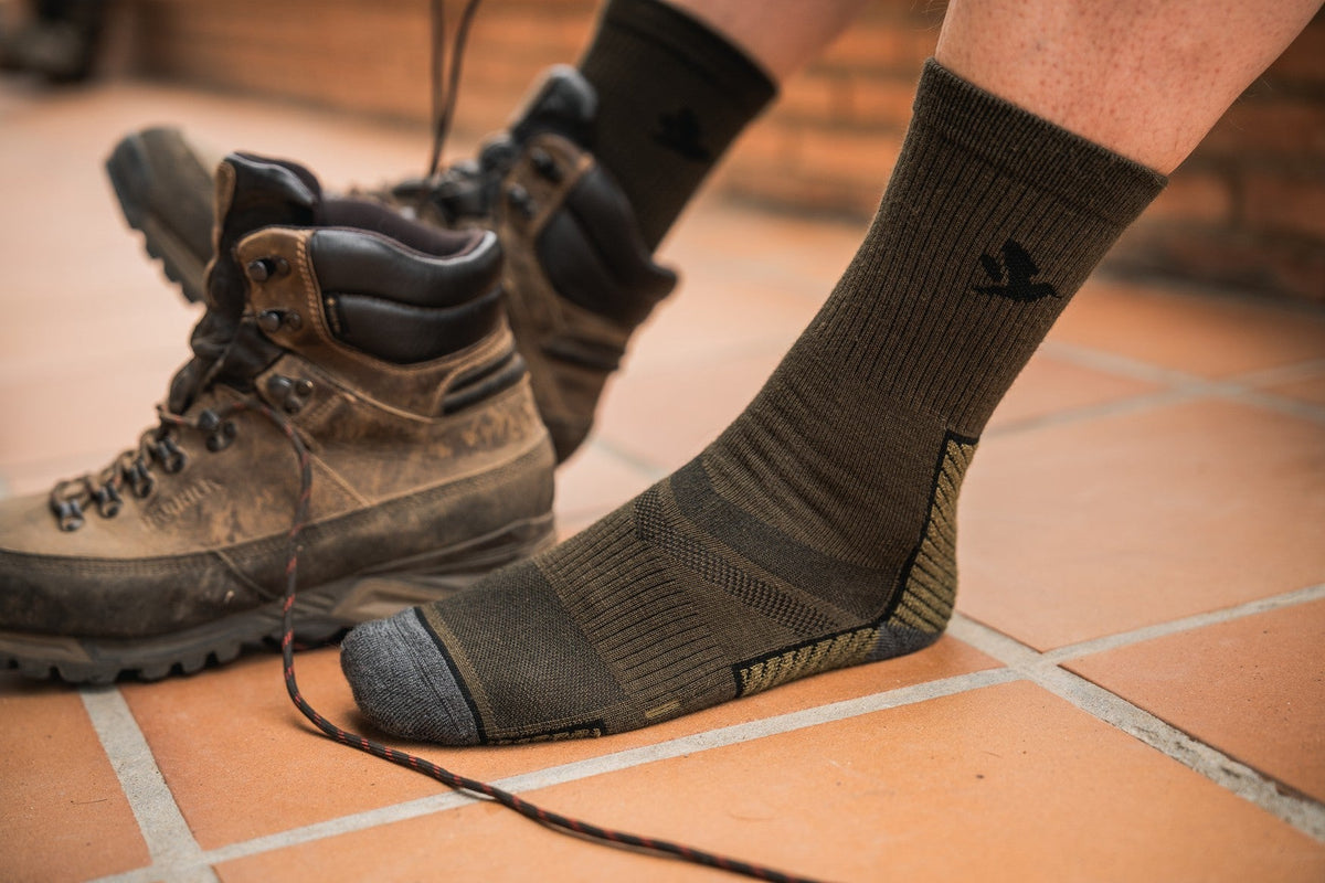Field Merino-Socken - 2Pack Pine Green/Military Olive - Seeland