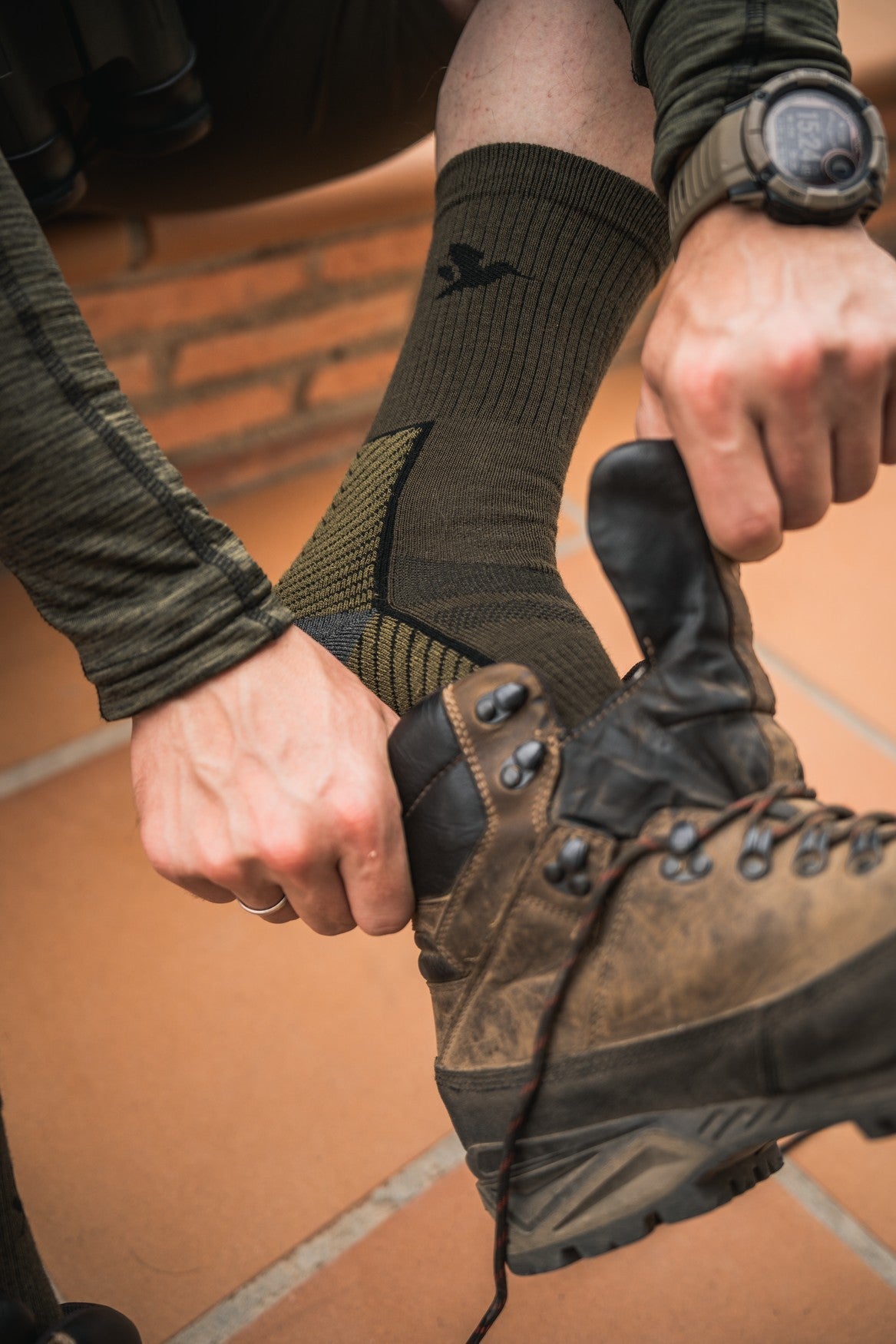 Field Merino-Socken - 2Pack Pine Green/Military Olive - Seeland