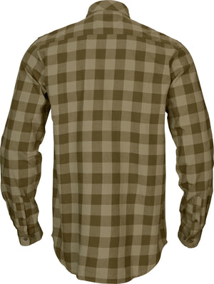 Skandinavisches Langarm-Hemd Dark olive check - Härkila