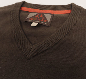 Crest Pullover mit V-Ausschnitt Grün - Swedteam