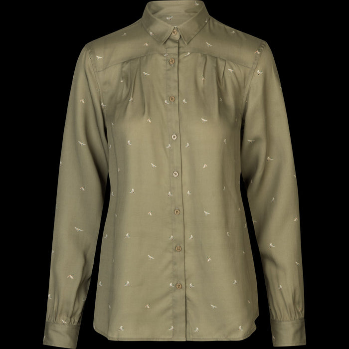 Abigail Langarmshirt Damen Dust green/Flying ducks - Härkila