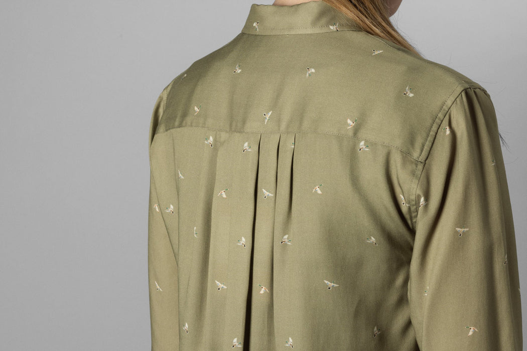 Abigail Langarmshirt Damen Dust green/Flying ducks - Härkila