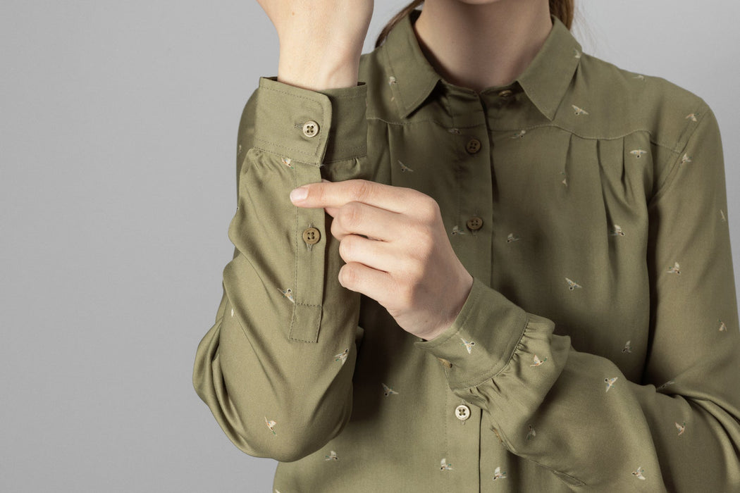 Abigail Langarmshirt Damen Dust green/Flying ducks - Härkila