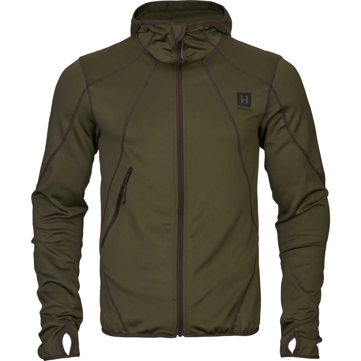 Deer Stalker - Fleece-Kapuzenjacke mit durchgehendem Reißverschluss Willow green - Härkila