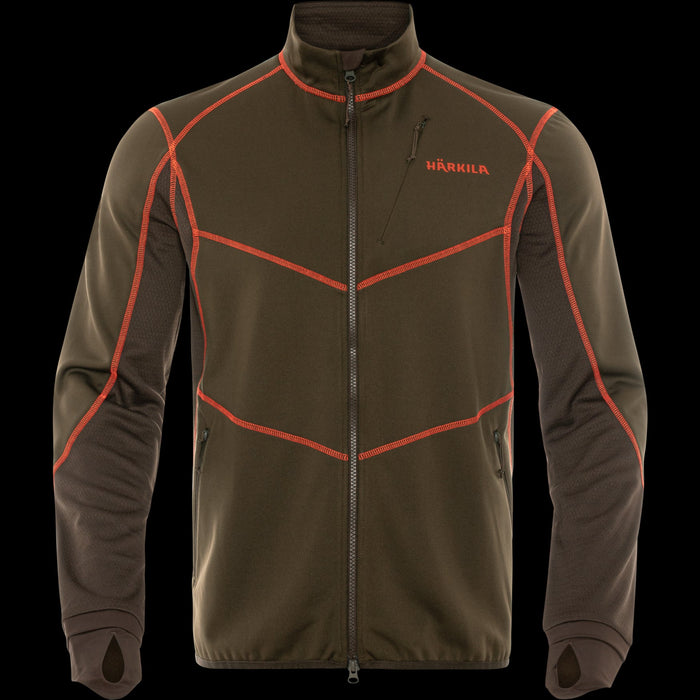 Skandinavische Fleecejacke Willow green/Shadow brown - Härkila