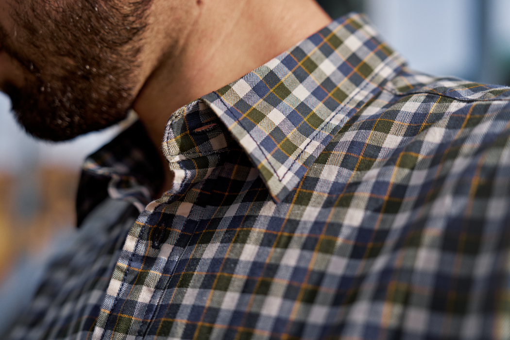 Härkila Fjell S/S-Shirt Marineblau kariert - Härkila