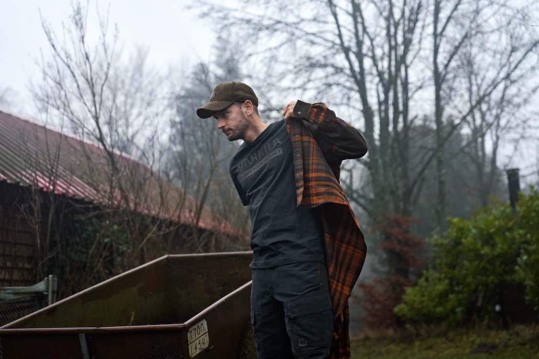 Logo Kurzarm-T-Shirt Dunkelblau – Härkila