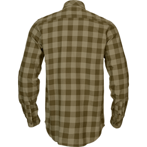 Skandinavisches Langarm-Hemd Dark olive check - Härkila