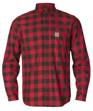 Skandinavisches Langarmhemd Red check - Härkila