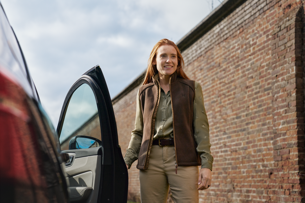 Sherpa-Fleeceweste Damen Demitasse brown – Härkila