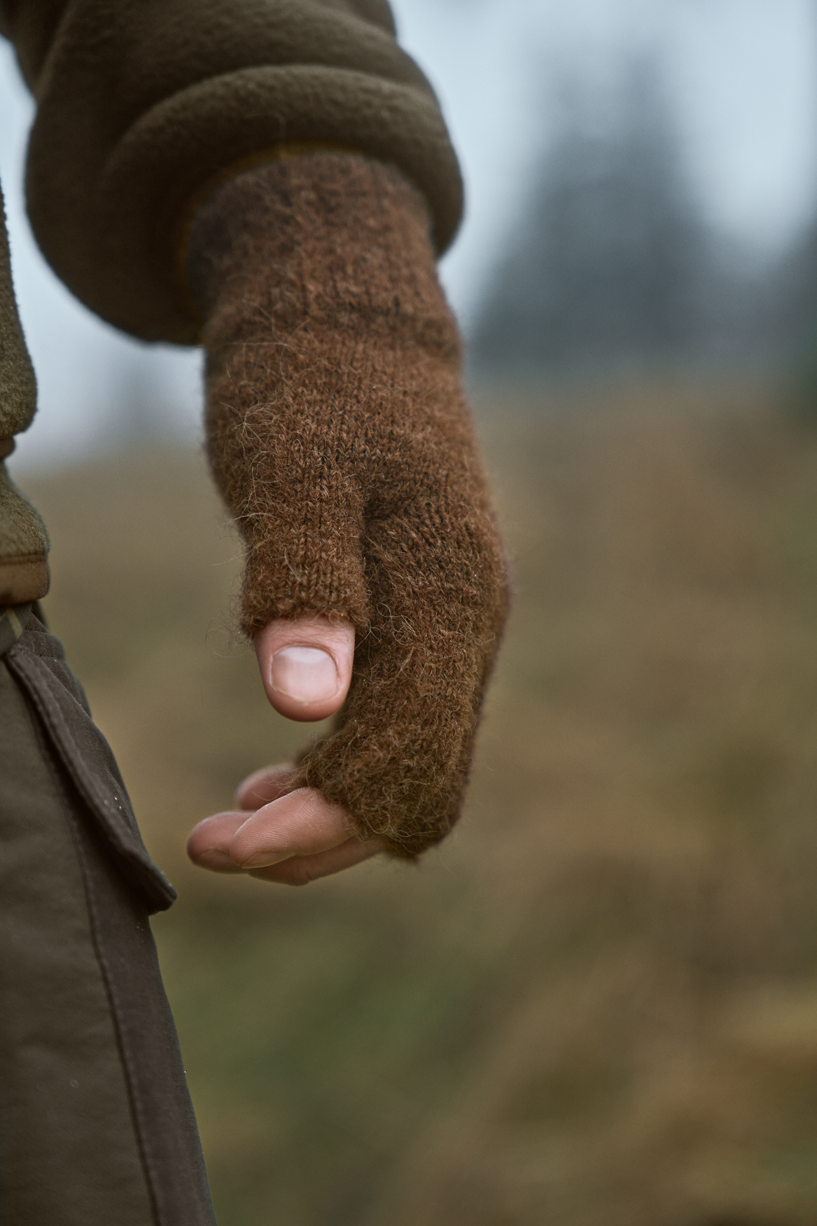 Alpacka Half Finger Handschuhe - Pinecone Brown – Härkila