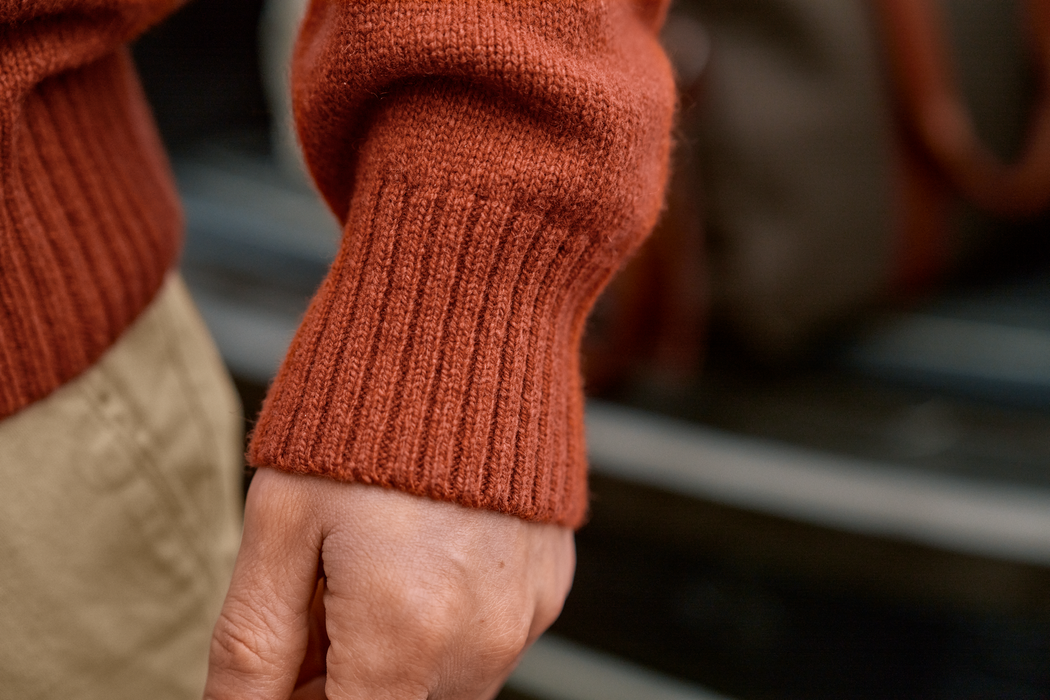 Merino-Pullover mit Halbreißverschluss Bombay brown – Härkila