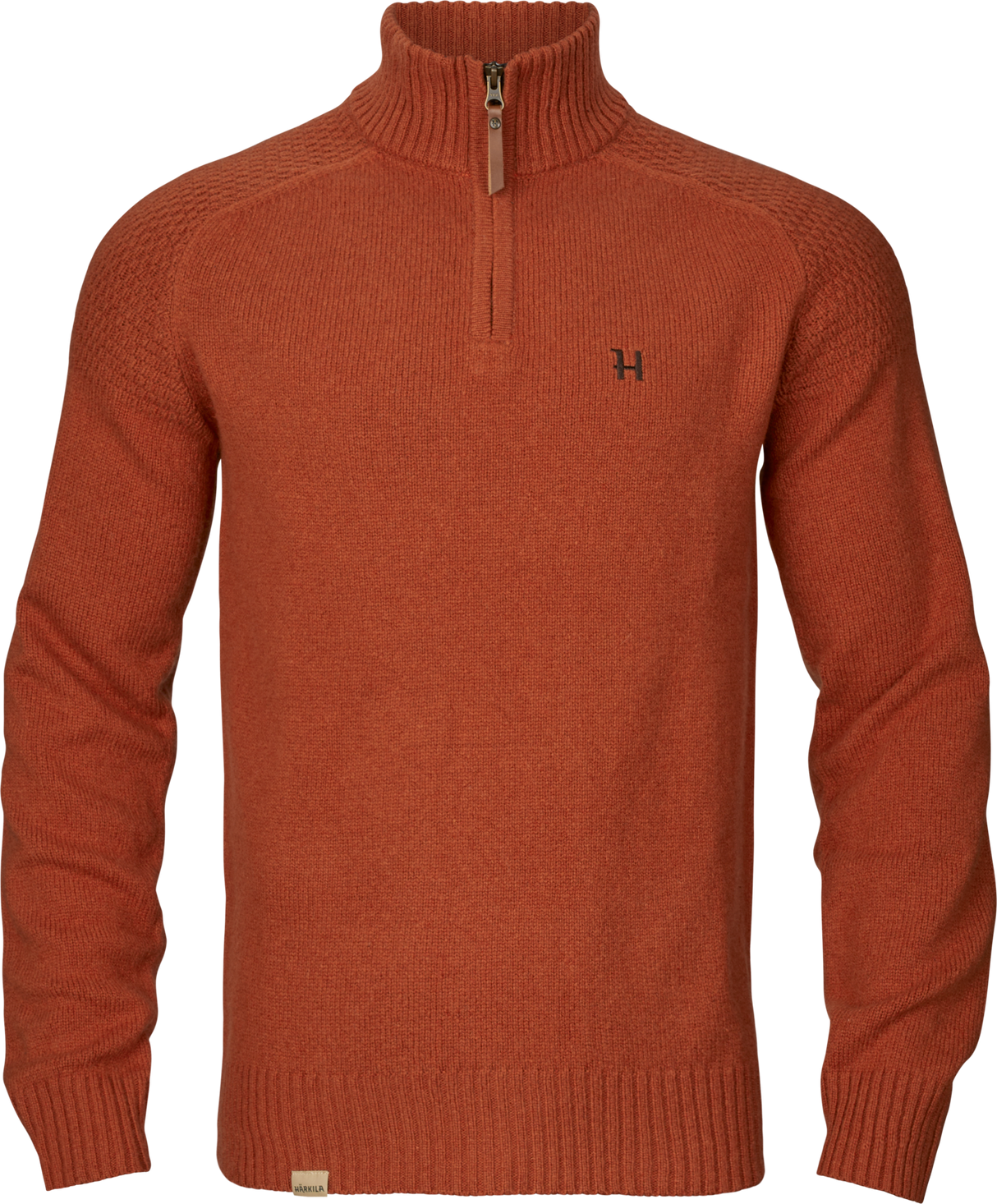 Merino-Pullover mit Halbreißverschluss Bombay brown – Härkila