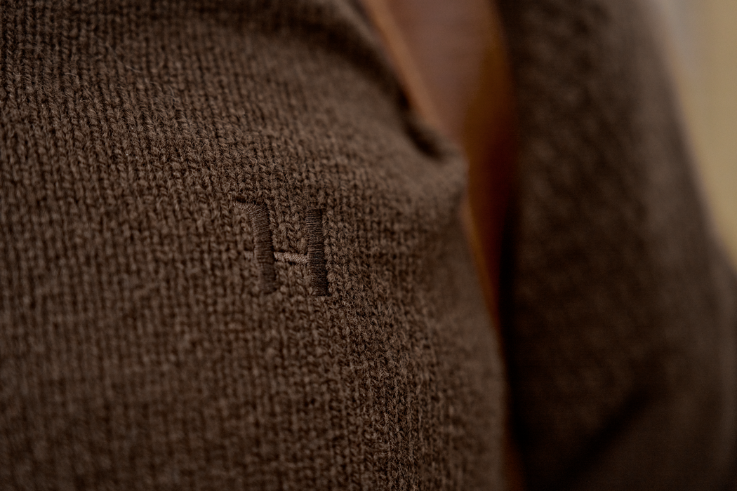 Merino-Pullover mit Halbreißverschluss Demitasse Braun – Härkila