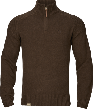 Merino-Pullover mit Halbreißverschluss Demitasse Braun – Härkila