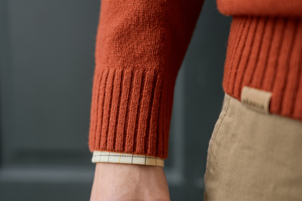 Merino-Pullover mit V-Ausschnitt Bombay brown – Härkila