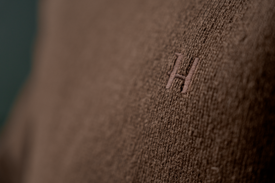 Merino-Pullover mit V-Ausschnitt Demitasse brown – Härkila