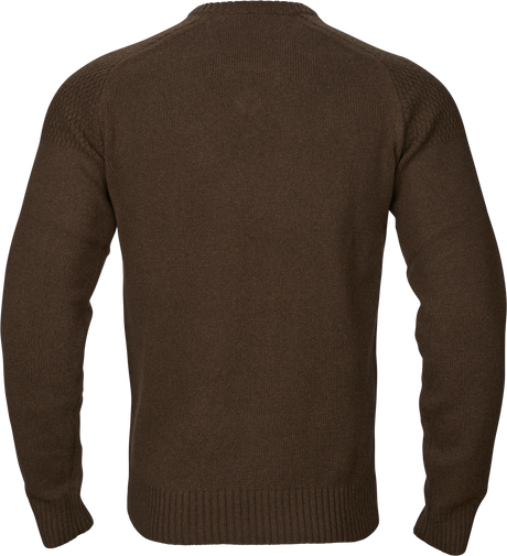 Merino-Pullover mit V-Ausschnitt Demitasse brown – Härkila